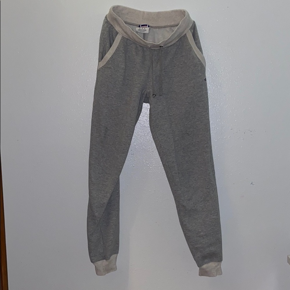 grey champion sweats with cuffed ankles